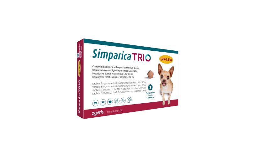 SIMPARICA TRIO 1.25-2.5 KG 3 COMP