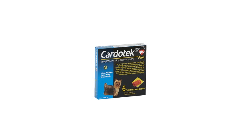 CARDOTEK 30 PLUS 68 MCG AZUL (HASTA 11 KG) 6 COMP.