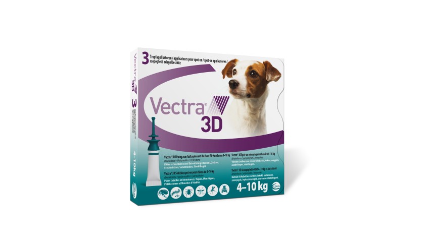 VECTRA 3D PERRO 4-10 KG - 3 PIPETAS...