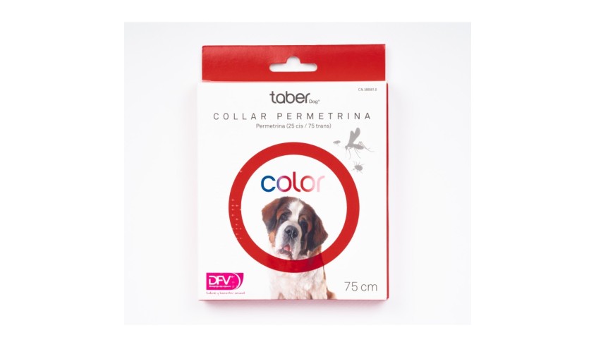 TABERDOG COLLAR CON PERMETRINA 75 CM ROJO