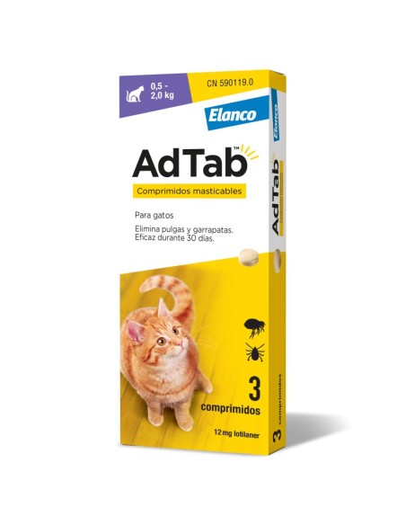 ADTAB 12 MG COMP MASTICABLE GATO  0 5-2 KG  3 COMP