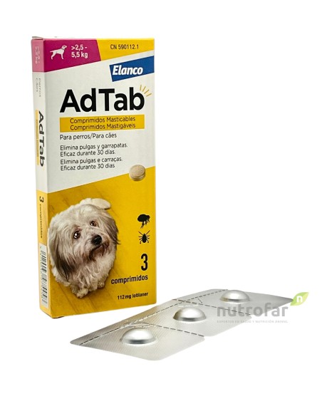 ADTAB 112 MG COMP MASTICABLE PERRO   2 5-5 5 KG  3 COMP