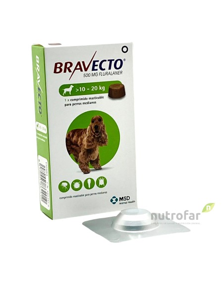 BRAVECTO 500 MG (10-20 KG) 1 COMP. VERDE