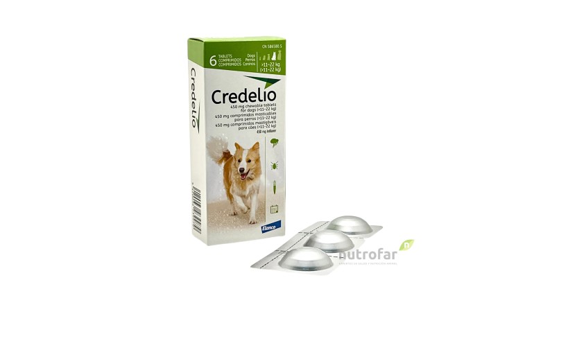 CREDELIO 450 MG 11-22 KG 6 COMP (VERDE)