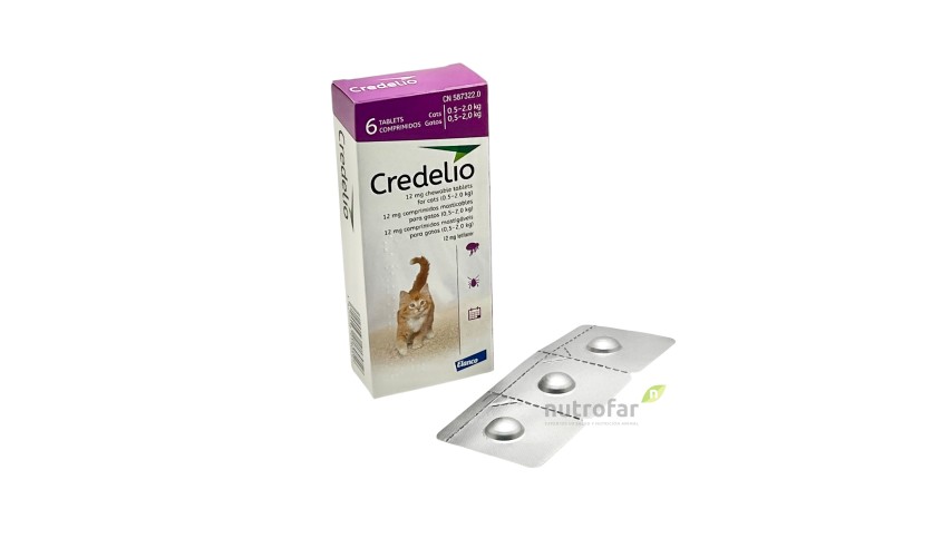 CREDELIO GATO 12 MG 0-2 KG 6 COMP (MORADO)