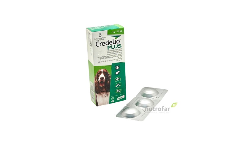 CREDELIO PLUS 450 MG 11-22 KG 6 COMP (VERDE)