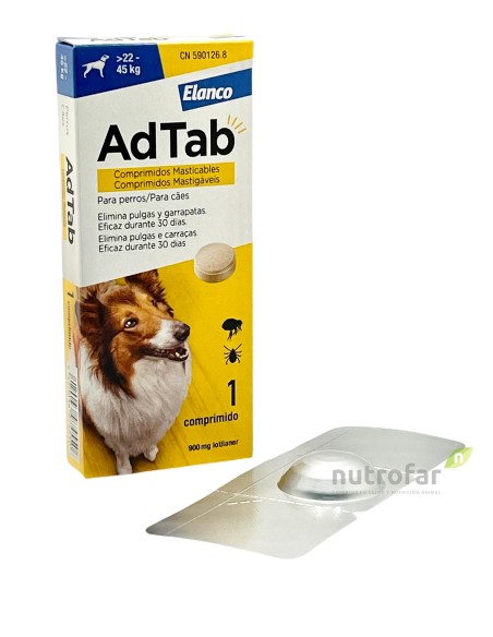 ADTAB 900 MG COMP. MASTICABLE PERRO   22-45 KG  1 COMP
