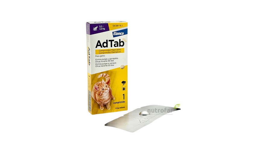 ADTAB 12 MG COMP. MASTICABLE GATO  0,5-2 KG  1 COMP
