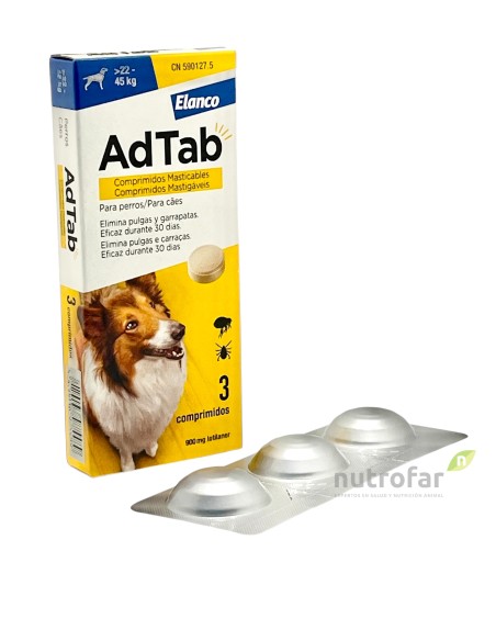 ADTAB 900 MG COMP MASTICABLE PERRO   22-45 KG  3 COMP
