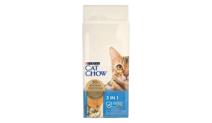 CAT CHOW FELINE 3IN1 PAVO 15KG