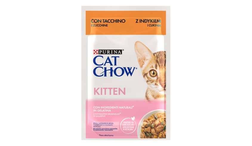 CAT CHOW KITTEN PAVO&CALABACIN 26X85G