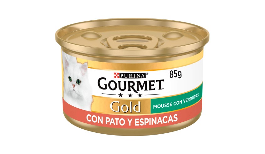 GOURMET GOLD MOUSSE PATO&ESPINACA 24X85G