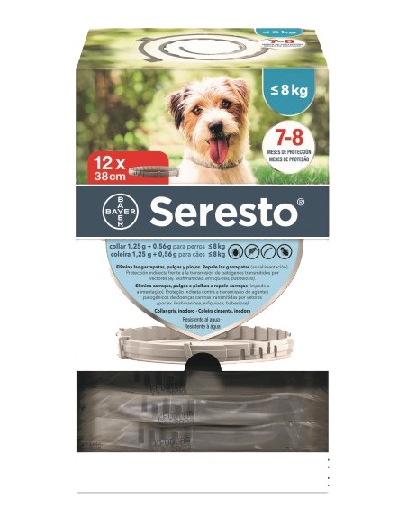 SERESTO PERRO PEQUEÑO -8 KG CLINICO 12 UD